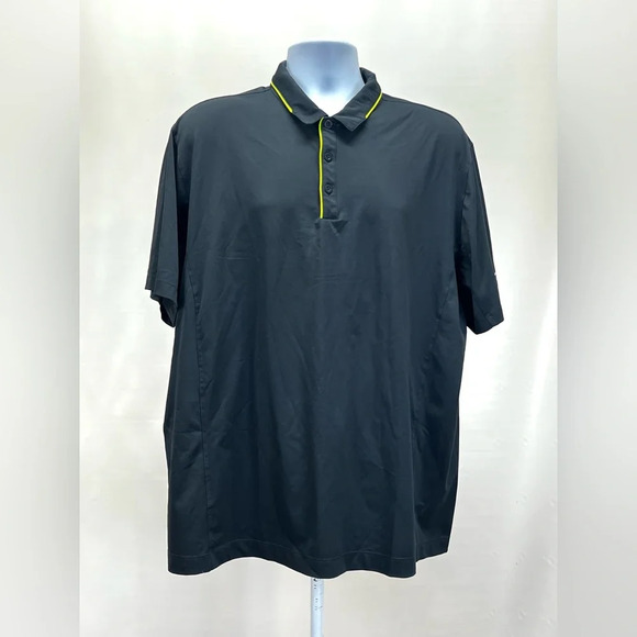 NIKE DRI-FIT PERFORMANCE Men’s black with yellow trim polo size XL. - Picture 3 of 11